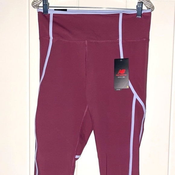 New Balance Fitted Crop‎ Ankle Tight Compression Gym High Waist 7/8 Women L NEW - Picture 2 of 7